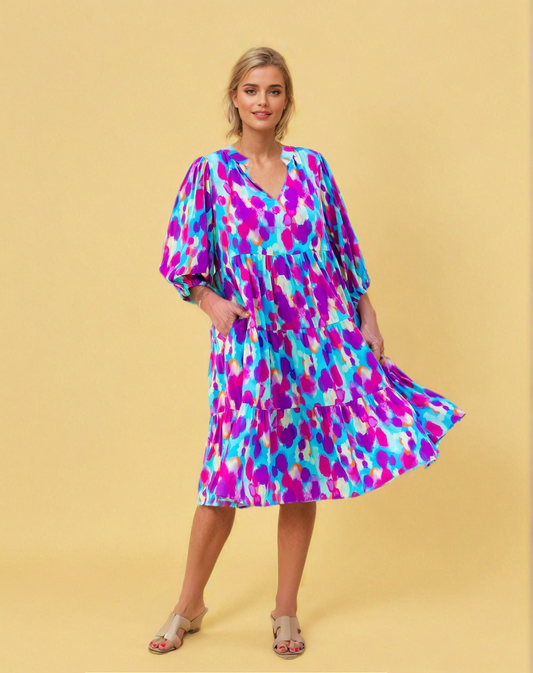 Lucy Dress - Multi print