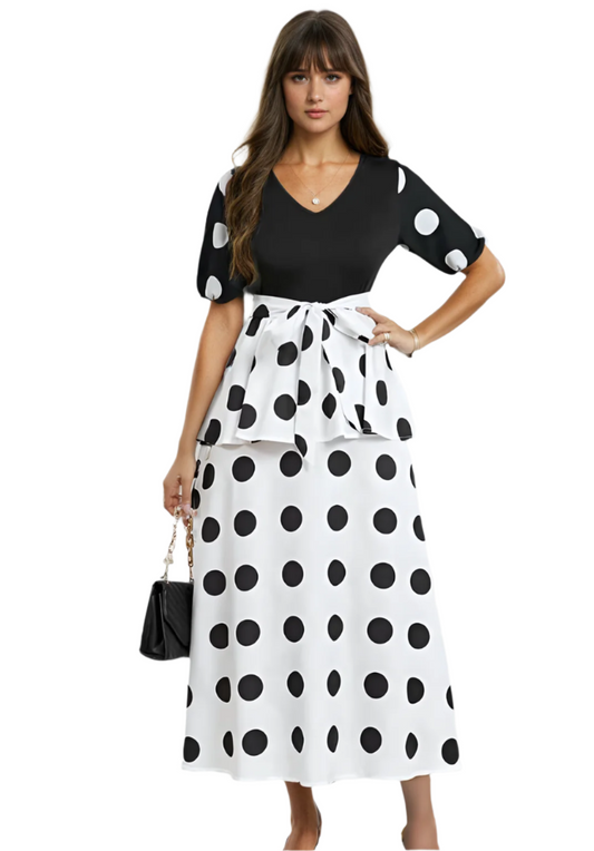 Ritz Dress - Black/White